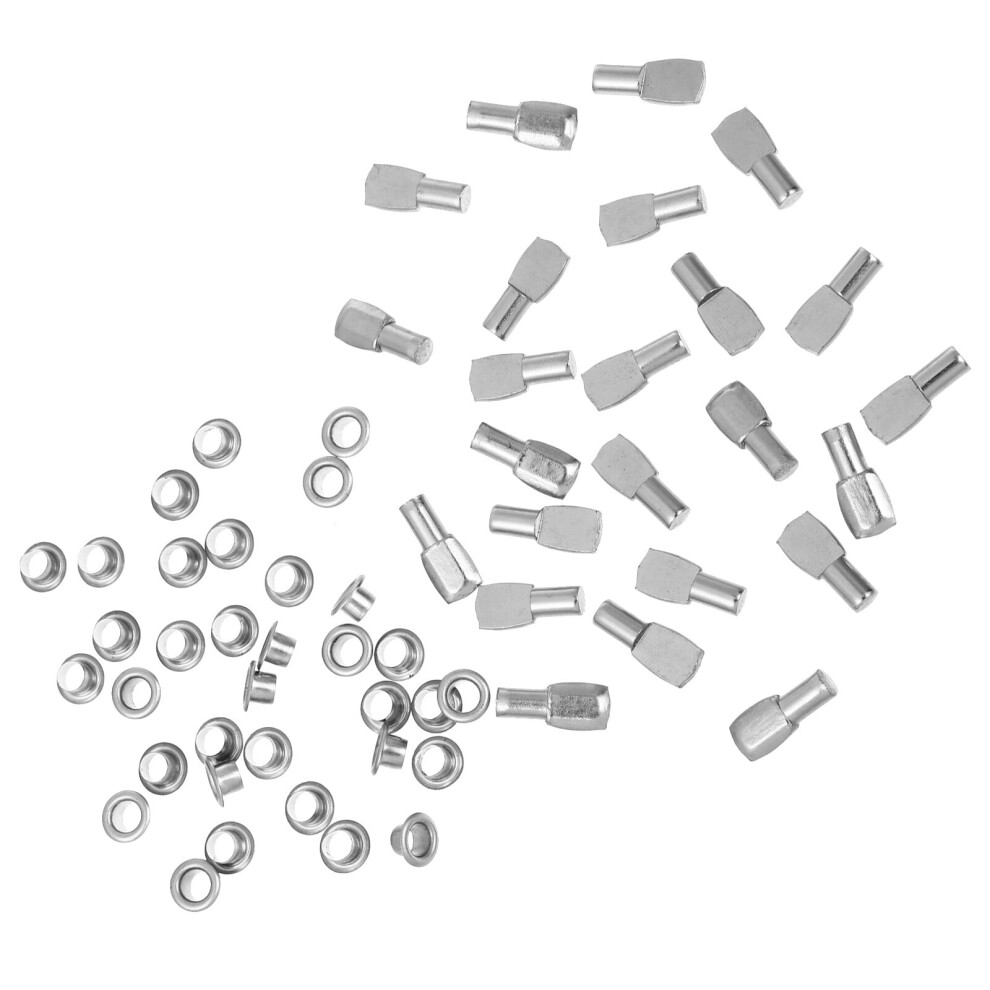 50 Sets Steel Shelf Clips Cabinet Pegs Pins Cabinets Silver 9170372324682