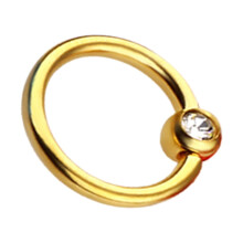 20G Gold Spiral Nose Ring for Single Piercing, Stainless Steel Hoop with Water Drill, Compatible with Body Piercing