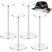 Chunful - Paquete de 4 soportes de acrílico transparente para sombreros, estante para pelucas y joyas, compatible con gorras de béisbol, 40,6 cm