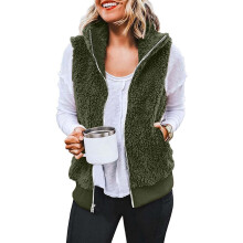 Chaleco acolchado para mujer, chalecos para mujer 2024, chaleco acolchado corto sin mangas con cremallera y bolsillo, color liso, moda casual para