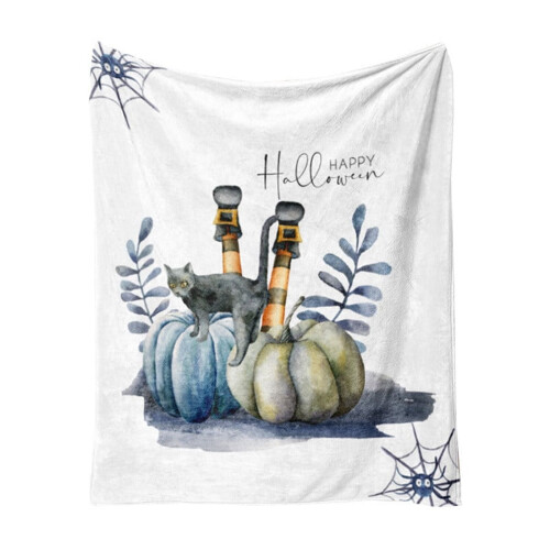 Viflosae Halloween flanneltæppe 137 x 147 cm 1