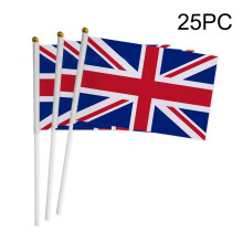 Sonderangebot! Mini-Flaggen für Großbritannien am Stiel – farbecht, leuchtende Farben, handliche kleine Banner mit Großbritannien-Motiven und