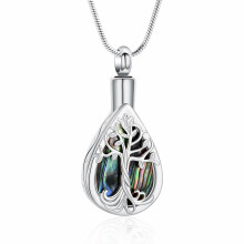 Teardrop Cremation Jewelry for Ashes Urn Necklace to Put Ashes Memorial Pendant Tree of Life Urn Necklaces for Human / Pet