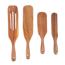 4Pcs Kitchen Utensils Set Assorted Color Thai Teak Comfortable to Hold for Cooking Enthusiasts