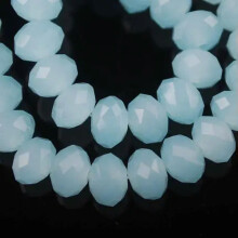 3 mm 4 mm 6 mm 8 mm 10 mm 12 mm Rondelle Facettierte Kristallglas Lose Abstandshalterperlen Los-43) Jade Hellseeblau - 6 x 4 mm (50 Stück)
