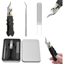 Ensemble de coupe-ongles noirs antidérapants avec lames tranchantes