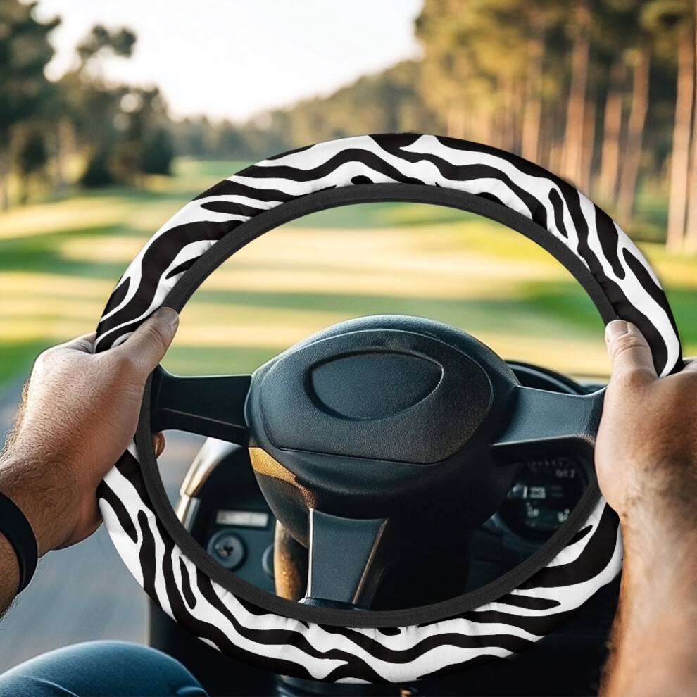 Zebra Print Steering Wheel Cover For Club Car Golf Carts, 13 Inch Â Compatible With Club Car 9087558610616