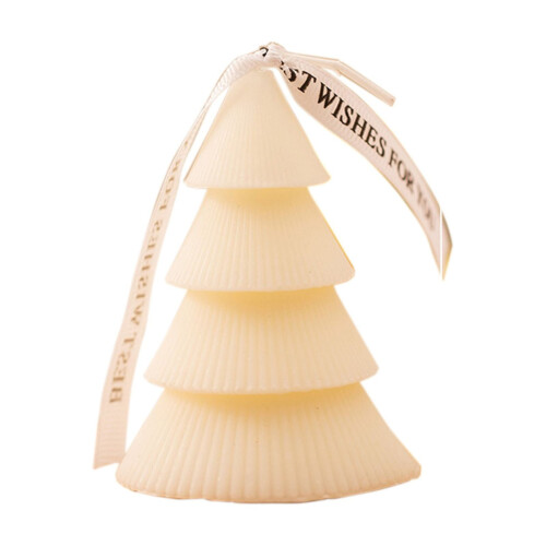 Handmade Christmas Scented Soy Wax Candle White Tree Shape 1