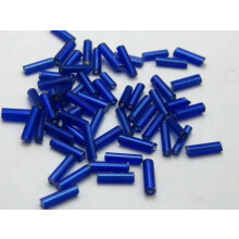 2000 perles tubulaires en verre 2 x 7 mm, doublure argentée, boîte de rangement pour la création de bijoux - Bleu royal, doublure argentée