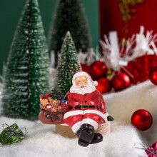 Decorazione natalizia da tavolo con Babbo Natale, simpatiche statuine di Babbo Natale in resina, regalo perfetto per decorare la casa e le feste.