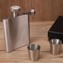 Stainless Steel Hip Flask 7oz – Leak-Proof Portable Liquor Bottle for Camping, Hiking & Travel, Food-Grade, Silver
