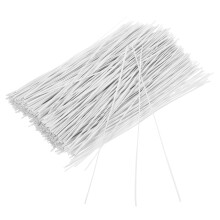 Topbathy Lot de 500 attaches de câble flexibles blanches en fil de fer plastifié pour la fermeture d'étiquettes et de sacs