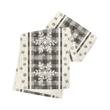 Winter Table Runner & Placemat Set – Snowflake, Plaid, Linen, Festive Christmas Holiday Decor