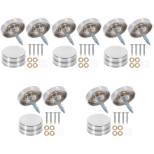 100Pcs Silver Mirror Holders Screw Caps for Glass Furniture Hardware