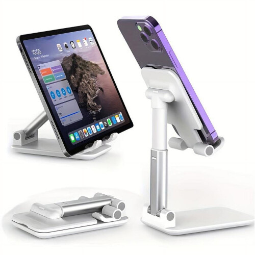 2pcs Foldable Mobile Phone Tablet Stand Holder, Angle Height Adjustable For compatible with IPhone, compatible with IPad, Android Smartphone E-Reader 1
