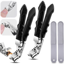 Olygee Clip Master Pro Toenail Clippers, Wide Jaw Anti-Splash Slanted Nail Clipper (1 Set)