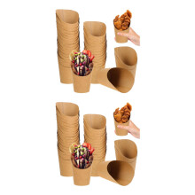 200Pcs Kraft Paper Dessert Cups Khaki Disposable French Fry Holders