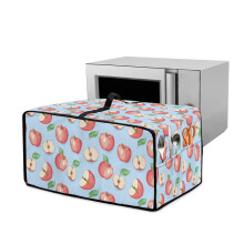 Compatible with Apple Print Toaster Oven Cover – Dustproof, Faux Linen, Decorative, with Top Handle (22.5" x 18.5" x 13")