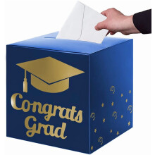 Boîte porte-cartes de félicitations, boîte de décoration pliable en carton « Félicitations au diplômé » pour la décoration de fêtes de