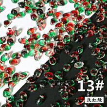 50 Stück 8x6mm tropfenförmige Kristallglas-Anhänger, lose Perlen, Set für die Schmuckherstellung – Grün Rot