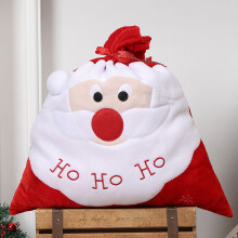 Verbesserter Samt-Geschenkbeutel mit Kordelzug für Weihnachten, Samt-Weihnachtsmann-Geschenkrucksack B