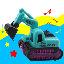 Excavadora de juguete con control remoto para niños con luz y sonido, ruedas con orugas, brazo móvil, vehículo de construcción realista para