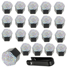 20 ks krytiek matíc kolies auta, lesklé diamantové ozdobné krytky skrutiek, doplnky do auta, chrániče skrutiek pneumatík, 17 mm farebné