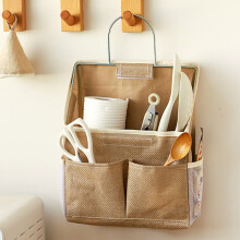 Wall-Mounted Canvas Storage Bags with Metal Frame – Waterproof, Multi-Pocket Hanging Organizer for Home, Office, Kitchen, Dorm