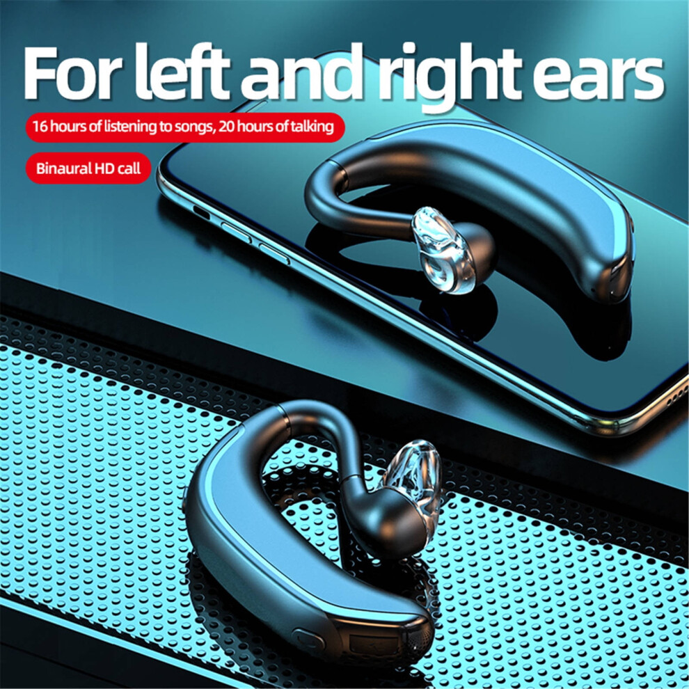 Bluetooth Headset - Ear Hook Business Stereo Headphones, Bluetooth 5.2 Long Standby Sweatproof Wireless Headset With Mic 9165521876914
