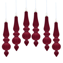 6pcs Red Velvet Christmas Ornaments, 6.7" Shatterproof Tree Balls – Compatible with Xmas & Thanksgiving Decor