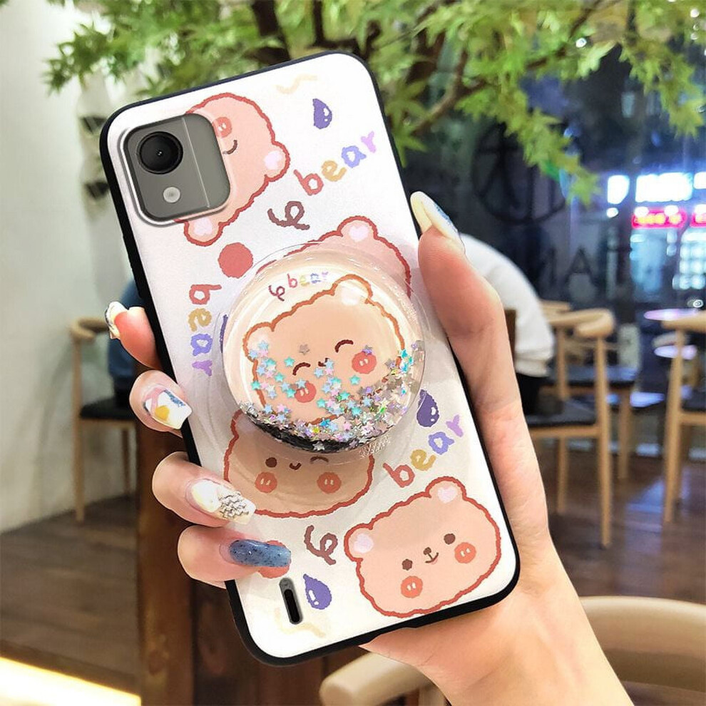 Nokia C110 4G Phone Case – Cute Quicksand Cartoon Design, Rotatable Kickstand, Dirt-Resistant Tpu Soft Case, Anti-Knock, Skin-Friendly 9027700157460