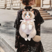 Mochila de pelúcia de gato Ragdoll – Bolsa macia de pelúcia para bichinho de pelúcia