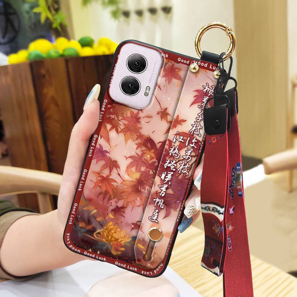 Moto G Power 5G 2024 Phone Case With Ring, Lanyard, Kickstand & Wrist Strap Â Anti-Dust, Anti-Knock Silicone Cover 9065194425689