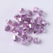 Lote al por mayor de cuentas espaciadoras sueltas de cristal facetado bicónico chapado de 3 mm/4 mm/6 mm - n. 417, metal rosa púrpura - 3 mm/200