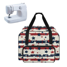 American Flag Portable Tote Bag for Sewing Machines – Compatible with Most Models, 4 Rubber Pads, Lightweight Organizer