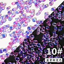Lot de 50 perles en cristal de verre en forme de larme (8 x 6 mm) pour la création de bijoux - Bleu et violet