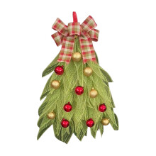 Guirlanda de Natal com Laço – Decoração Natalina Estilo Fazenda para Ambientes Internos e Externos, Ideal para Porta de Entrada