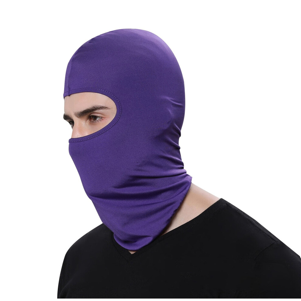 Ski Mask For Men Women Balaclava Hood Skullies Beanies Outdoor Sports Cycling Hat Face Mask Free Size Purple 9180435394088