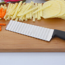 Coupe-pommes de terre ondulées – Trancheuse à lame ondulée en acier inoxydable pour pommes de terre et carottes, hachoir à frites manuel, grand