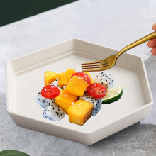 Small Hexagonal Dessert Plates – Lightweight, Reusable, Microwave & Dishwasher Safe, Compatible with Party, Wedding & Event Use