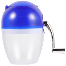 Machine à glace pilée manuelle OUNONA bleue pour usage domestique. Fabriquée en plastique durable, légère et portable.