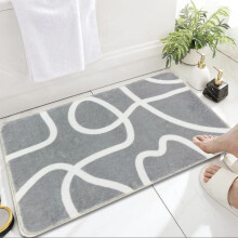Tapis de bain absorbants et moelleux, antidérapants et lavables en machine, 60 x 40 cm, pour douche/baignoire/lavabo/toilettes – Convient pour
