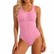 Women's one-piece swimsuit with lace bralette top