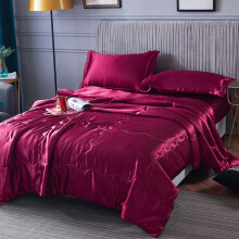 Vasket silke Issilke Conditioning Quilt Sommer Cool Quilt Dobbelt Enkelt Quilt Kerne Ensfarvet Sommer Tyndt Quilt Rød