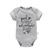 Babybody Graviditet Baby Romper Meddelelse til Bedsteforældre Bodysuit Grå 6-9 Måneder