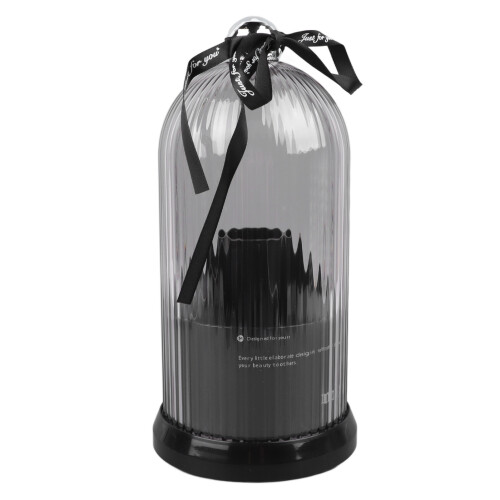 360 Rotatable Makeup Brush Holder, Black Plastic