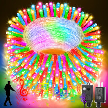 33ft Music Christmas Mini Lights, 100 LED Fairy String Lights for Indoor/Outdoor Xmas Tree, Wedding, Party (Red/Green/Pink/Ice Blue/Yellow)