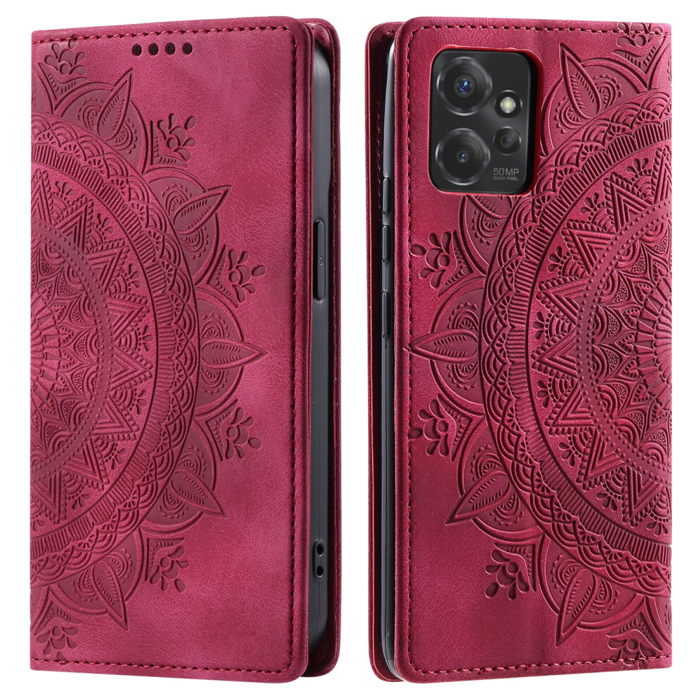 Tech Circle Slim Pu Leather Flip Case For Moto G Power 5G 2024 Â Magnetic, Shockproof, Card Holder, Kickstand, Red 9027700160187