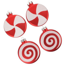 Christmas Tree Pendant Decorations White Plastic 4Pcs