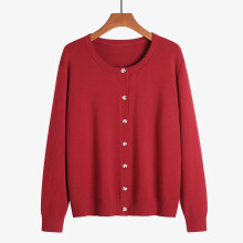 Tao Women Cardigan Sweater Spring Autumn Single Breast Knit Female Jumper Tops Soft Solid Color Long Sleeve Cardigans Coat Burgundy3XL